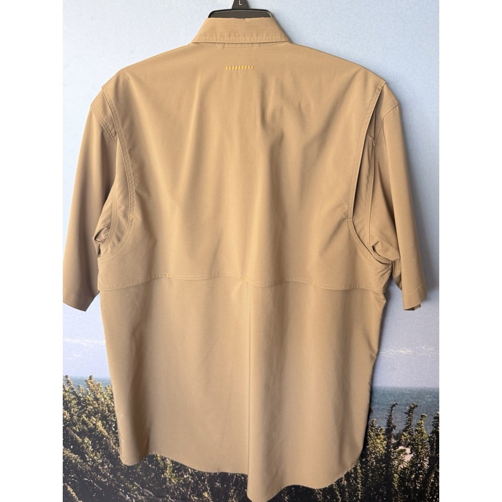 Ariat Rebar Shirt Mens Large Tan Short Sleeve Button Front Workwear - Picture 2 of 7